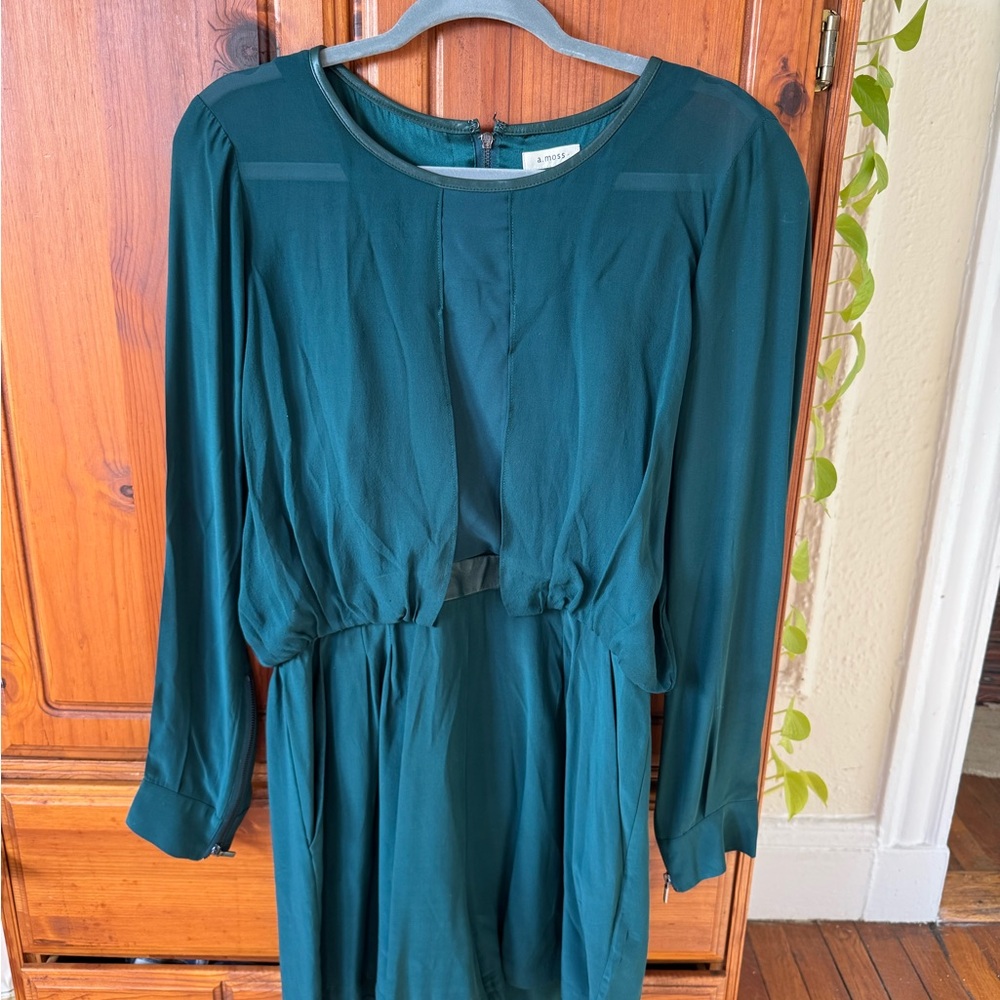 Elegant Teal Long Sleeve Dress